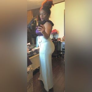 EVA MENDES WIDE LEG BELTED HIGH WAIST PANTS WITH POCKETS - NEW NEW!